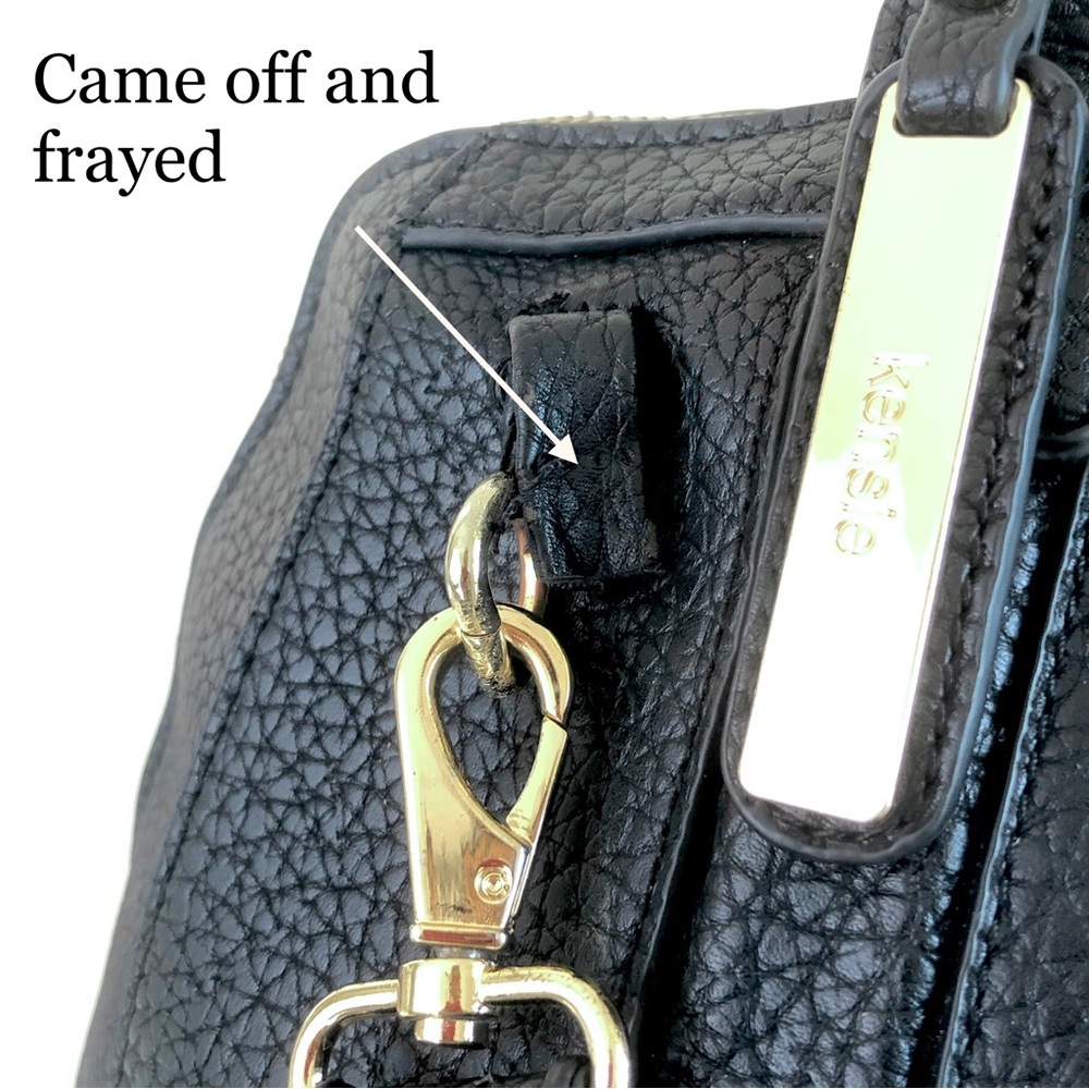 Kenzie Bag Black Tote Shoulder Gold-Tone Faux Leather Strap Medium Crossbody - Picture 15 of 16